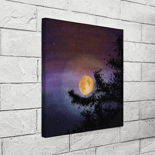 Картина квадратная Night sky with full moon by Apkx / 3D-принт – фото 3