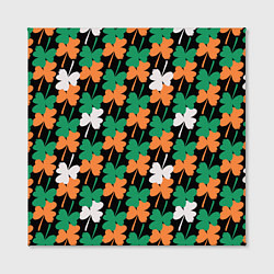Холст квадратный Клевер в цветах Ирландского флага паттерн, цвет: 3D-принт — фото 2