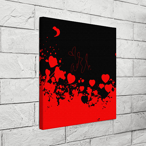 Картина квадратная Adele Сердечки Автограф / 3D-принт – фото 3