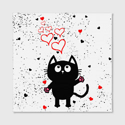 Холст квадратный Влюблённый котик Cat Love, цвет: 3D-принт — фото 2