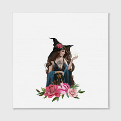 Холст квадратный Девушка ведьма, цвет: 3D-принт — фото 2