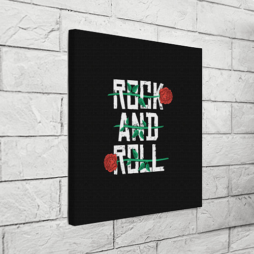 Картина квадратная ROCK AND ROLL розы / 3D-принт – фото 3