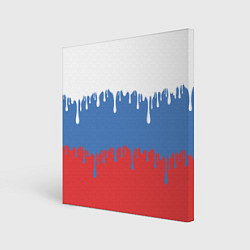 Холст квадратный Флаг России потёки, цвет: 3D-принт
