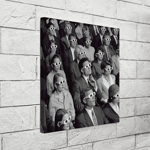 Картина квадратная Люди смотрят кино в 3d очках / 3D-принт – фото 3