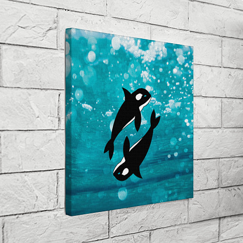 Картина квадратная Кит косатка в океане / 3D-принт – фото 3