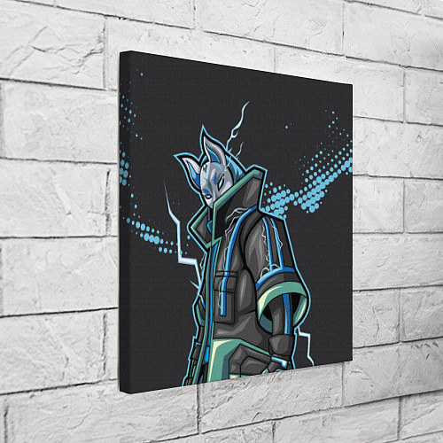 Картина квадратная Фортнайт Китсунэ в синем / 3D-принт – фото 3