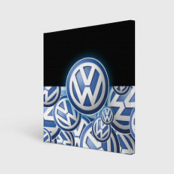 Холст квадратный Volkswagen Большое лого паттерн, цвет: 3D-принт