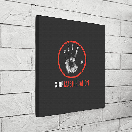 Картина квадратная STOP MASTURBATION / 3D-принт – фото 3