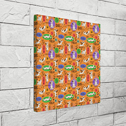 Холст квадратный Собачья Йога, цвет: 3D-принт — фото 2