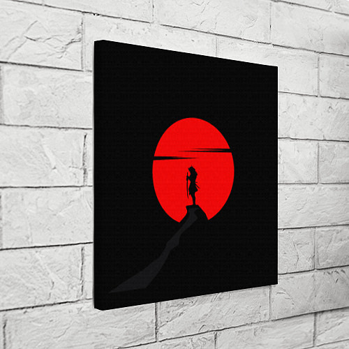 Картина квадратная SAMURAI RED MOON / 3D-принт – фото 3