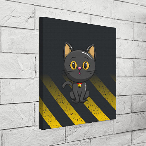 Картина квадратная Черный кот желтые полосы / 3D-принт – фото 3