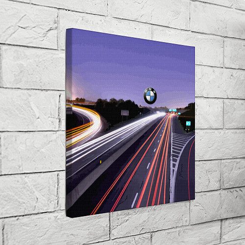 Картина квадратная BMW Ночная трасса / 3D-принт – фото 3
