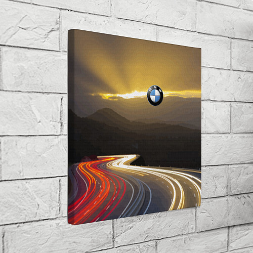 Картина квадратная BMW Night route / 3D-принт – фото 3