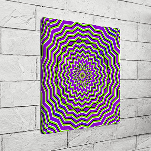 Картина квадратная Оптическая Иллюзия Движение Цветка / 3D-принт – фото 3