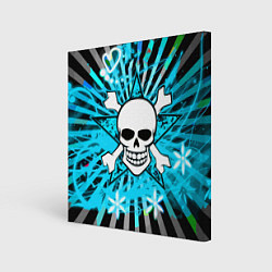 Холст квадратный Neon Skull, цвет: 3D-принт