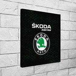 Холст квадратный ШКОДА Racing Соты, цвет: 3D-принт — фото 2