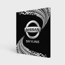 Холст квадратный NISSAN SKYLINE Следы, цвет: 3D-принт