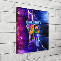 Холст квадратный Minecraft Neon, цвет: 3D-принт — фото 2