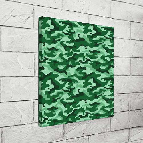 Картина квадратная Зеленый монохромный камуфляж / 3D-принт – фото 3