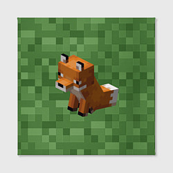 Холст квадратный Лиса из Minecraft, цвет: 3D-принт — фото 2