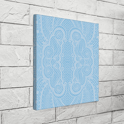 Картина квадратная Вязаный светлый узор, абстракция Нежный голубой цв / 3D-принт – фото 3