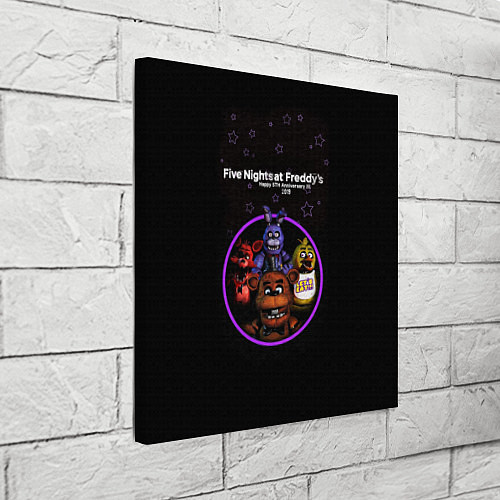 Картина квадратная Five Nights at Freddys - персонажи из игры / 3D-принт – фото 3