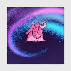 Холст квадратный Розовый слоник, цвет: 3D-принт — фото 2