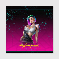 Холст квадратный Judy Cyberpunk2077, цвет: 3D-принт — фото 2