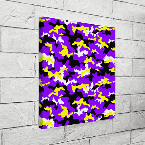 Картина квадратная Камуфляж Фиолетово-Жёлтый / 3D-принт – фото 3