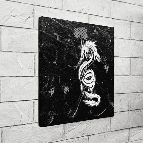 Картина квадратная Китайский Дракон Чб Dragon Snake / 3D-принт – фото 3