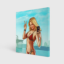 Холст квадратный GTA Beach girl, цвет: 3D-принт