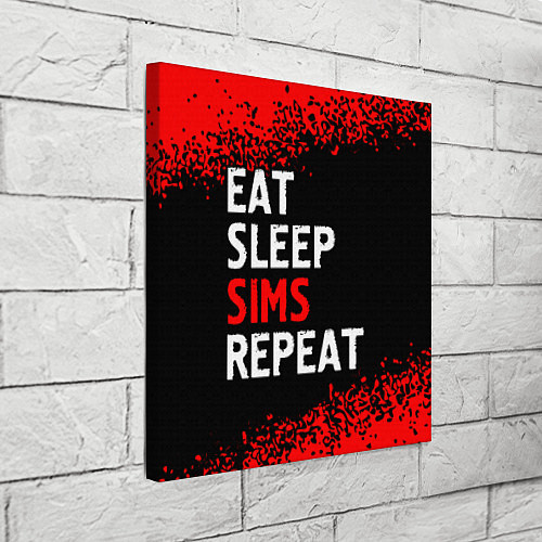 Картина квадратная Eat Sleep Sims Repeat Краска / 3D-принт – фото 3