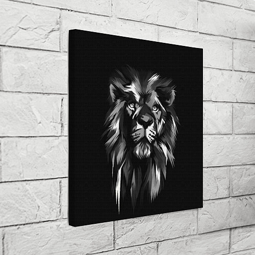 Картина квадратная Голова льва в черно-белом изображении / 3D-принт – фото 3