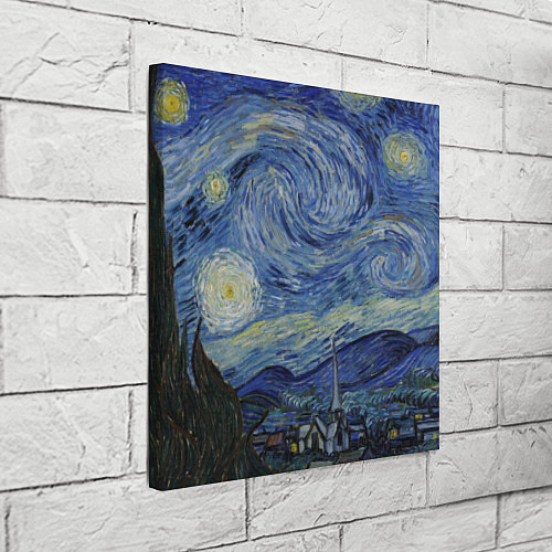 Картина квадратная Звездная ночь Ван Гога / 3D-принт – фото 3