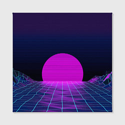 Холст квадратный Закат розового солнца Vaporwave Психоделика, цвет: 3D-принт — фото 2