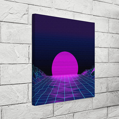 Картина квадратная Закат розового солнца Vaporwave Психоделика / 3D-принт – фото 3