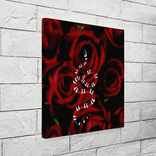 Картина квадратная Змея в Цветах Розы Snake Rose / 3D-принт – фото 3