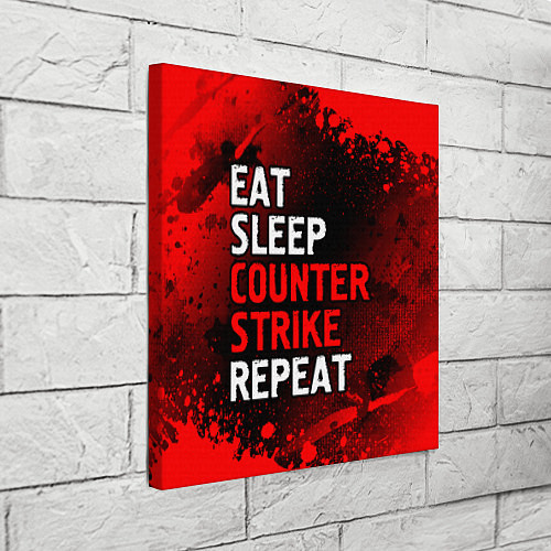 Картина квадратная Eat Sleep Counter Strike Repeat Брызги / 3D-принт – фото 3
