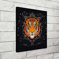 Холст квадратный Взгляд Тигра Eye of Tiger, цвет: 3D-принт — фото 2