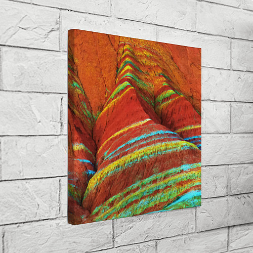 Картина квадратная Знаменитые разноцветные горы Китай / 3D-принт – фото 3