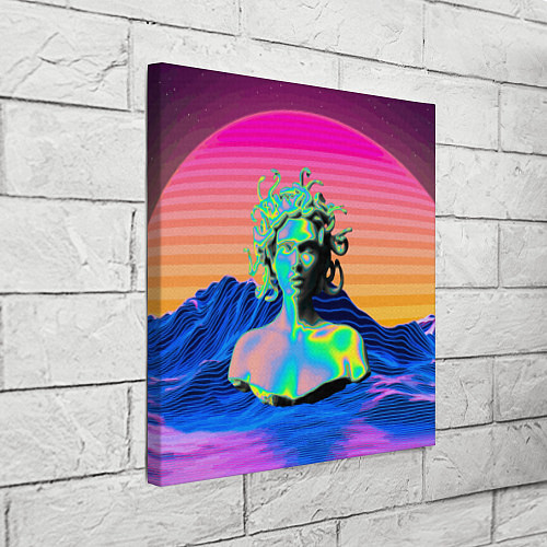 Картина квадратная Gorgon Medusa Vaporwave Neon Mountains / 3D-принт – фото 3