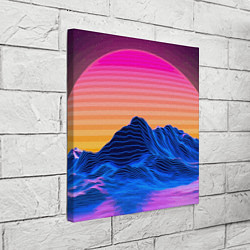 Холст квадратный Vaporwave Mountains Психоделика Неон, цвет: 3D-принт — фото 2