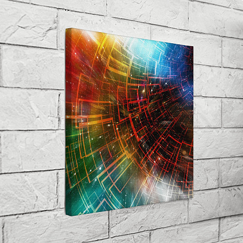 Картина квадратная Portal - Neon Space - туннель из энергетических па / 3D-принт – фото 3