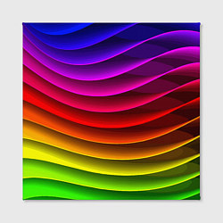 Холст квадратный Color line neon pattern Abstraction Summer 2023, цвет: 3D-принт — фото 2