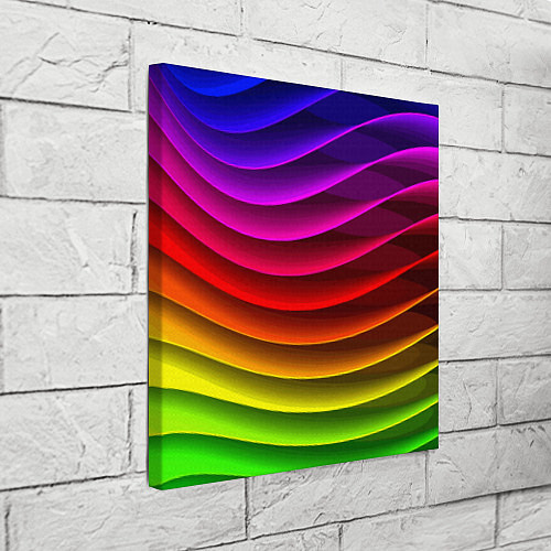 Картина квадратная Color line neon pattern Abstraction Summer 2023 / 3D-принт – фото 3