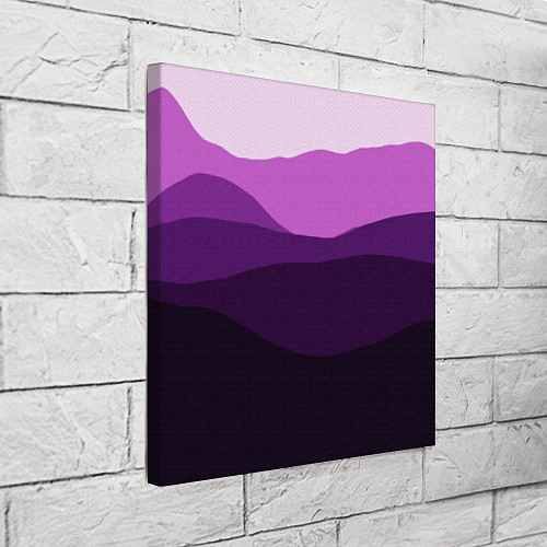 Картина квадратная Фиолетовый градиент горы абстракция / 3D-принт – фото 3