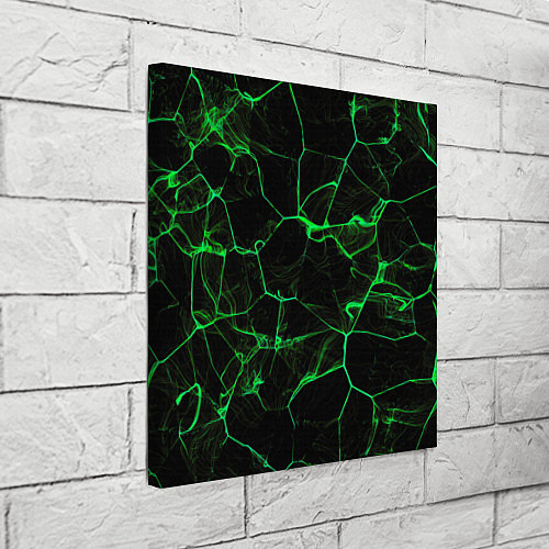 Картина квадратная Абстракция - Черно-зеленый фон - дым / 3D-принт – фото 3