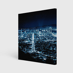 Холст квадратный Ночной город night city, цвет: 3D-принт