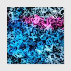 Холст квадратный Хаос из букв, цвет: 3D-принт — фото 2