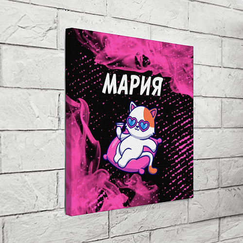 Картина квадратная Мария - КОШЕЧКА - Огонь / 3D-принт – фото 3